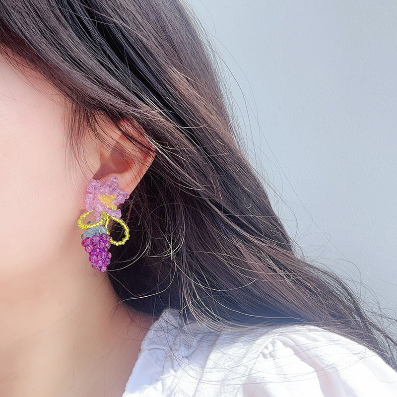 Fresh grape flower earrings