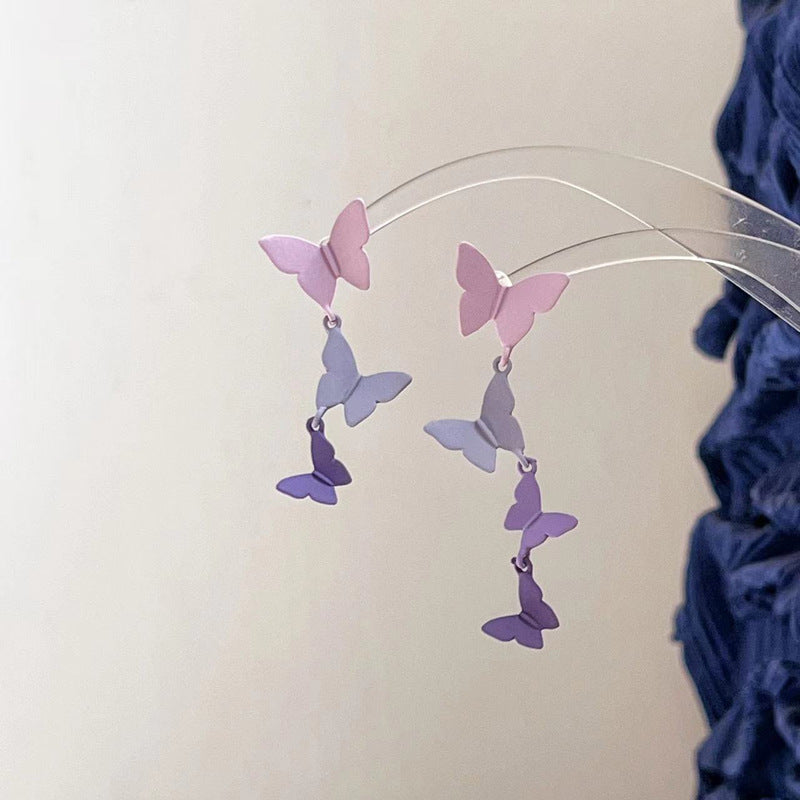 Purple Butterfly Fantasy Earrings