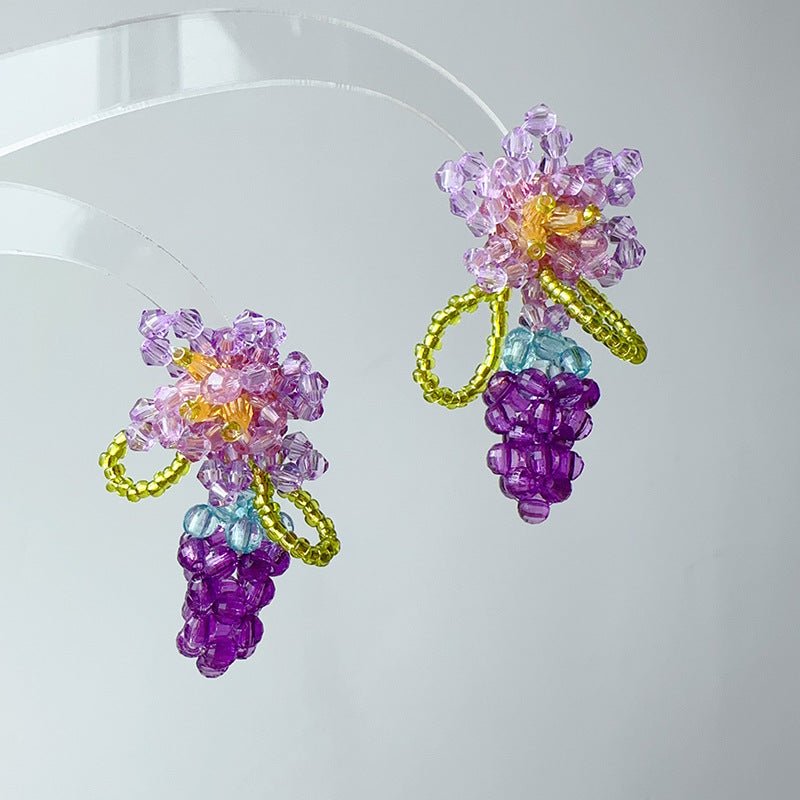 Fresh grape flower earrings