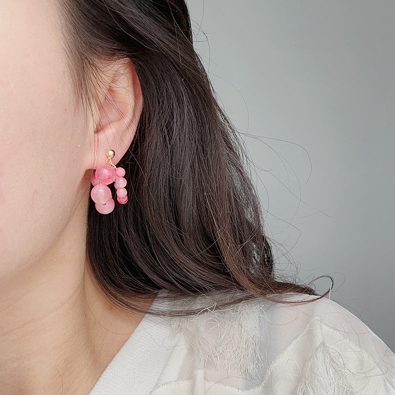 Crystal Strawberry Grape Stud Earrings