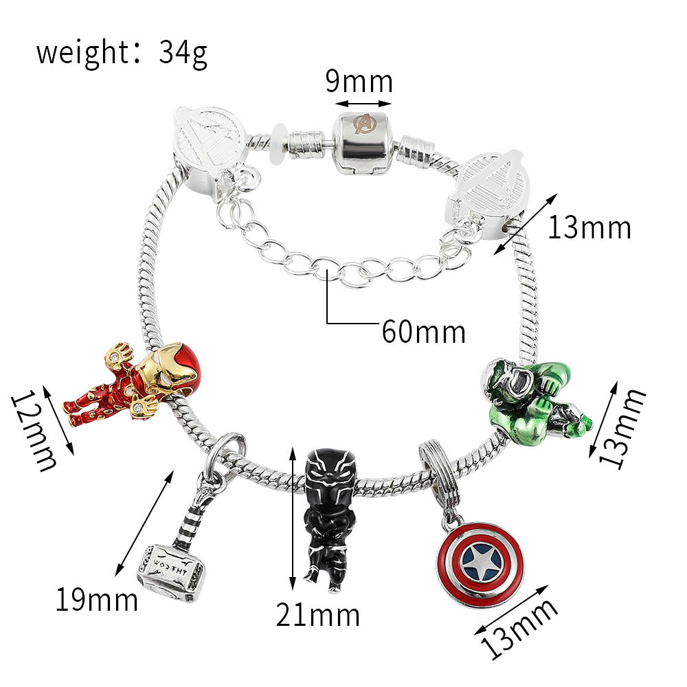 Cute Marvel Superhero PanDola Beaded Bracelet