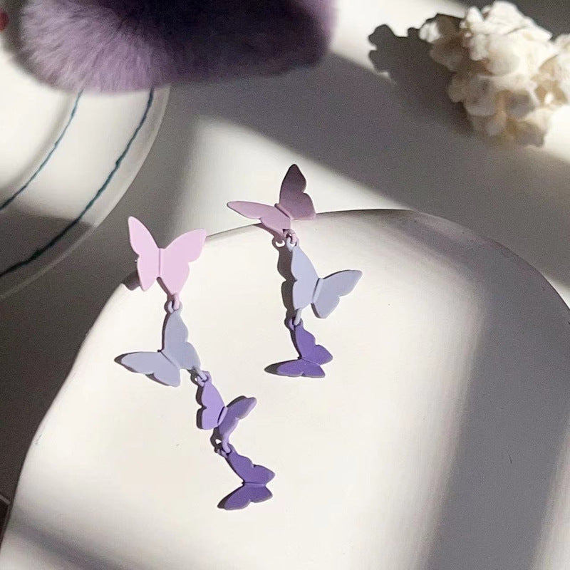 Purple Butterfly Fantasy Earrings