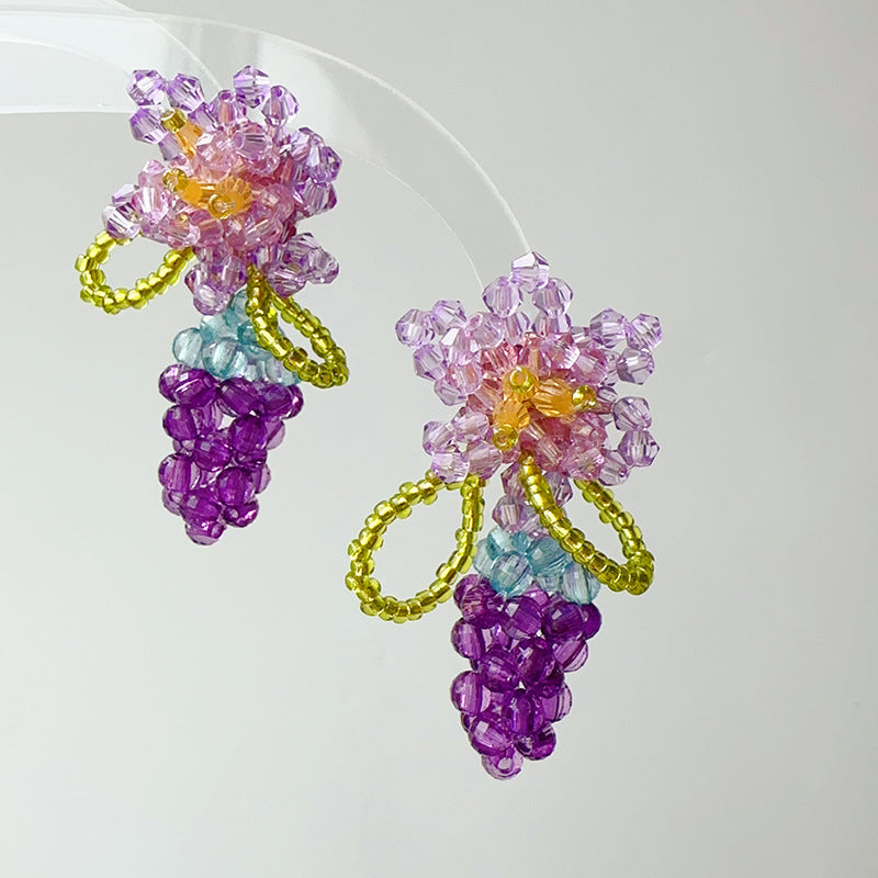 Fresh grape flower earrings