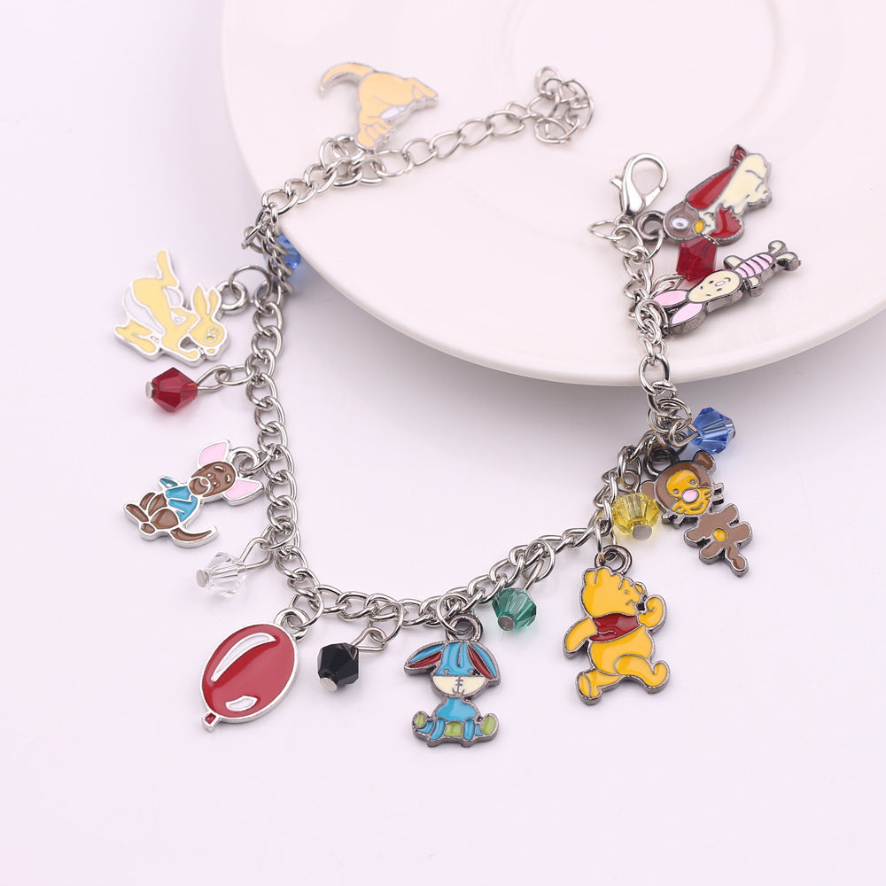 Cute Winnie the Poooh PanDola Beaded Bracelet