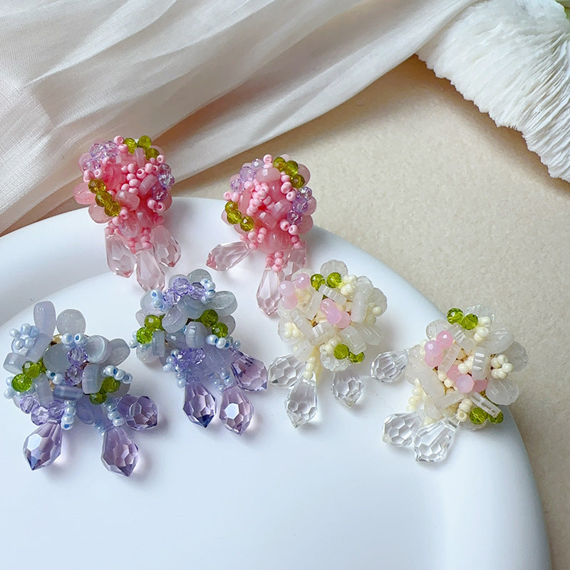 Monet Impression Hydrangea Drop Earrings