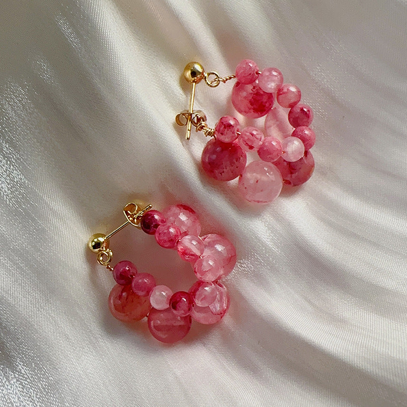 Crystal Strawberry Grape Stud Earrings