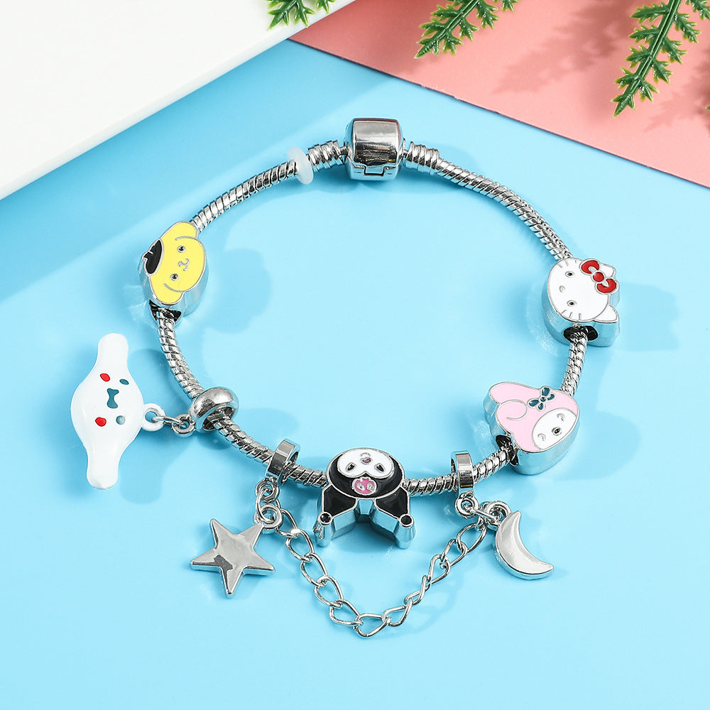 Cute HK Kitty PanDola Beaded Bracelet