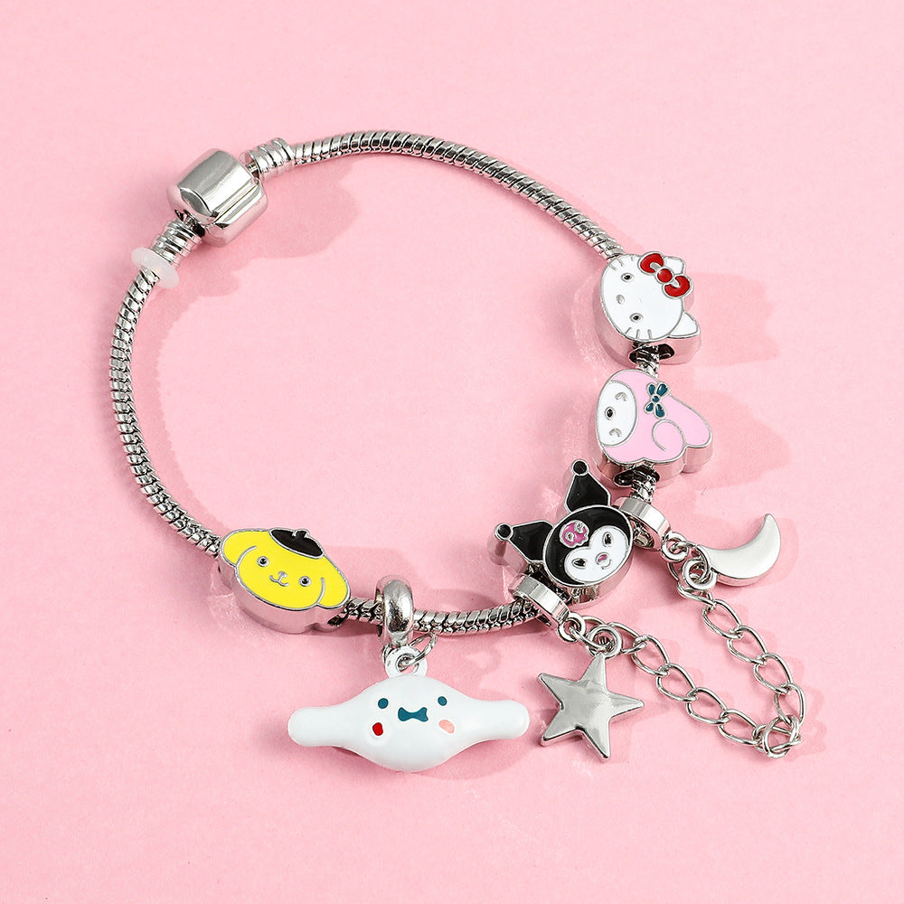 Cute HK Kitty PanDola Beaded Bracelet