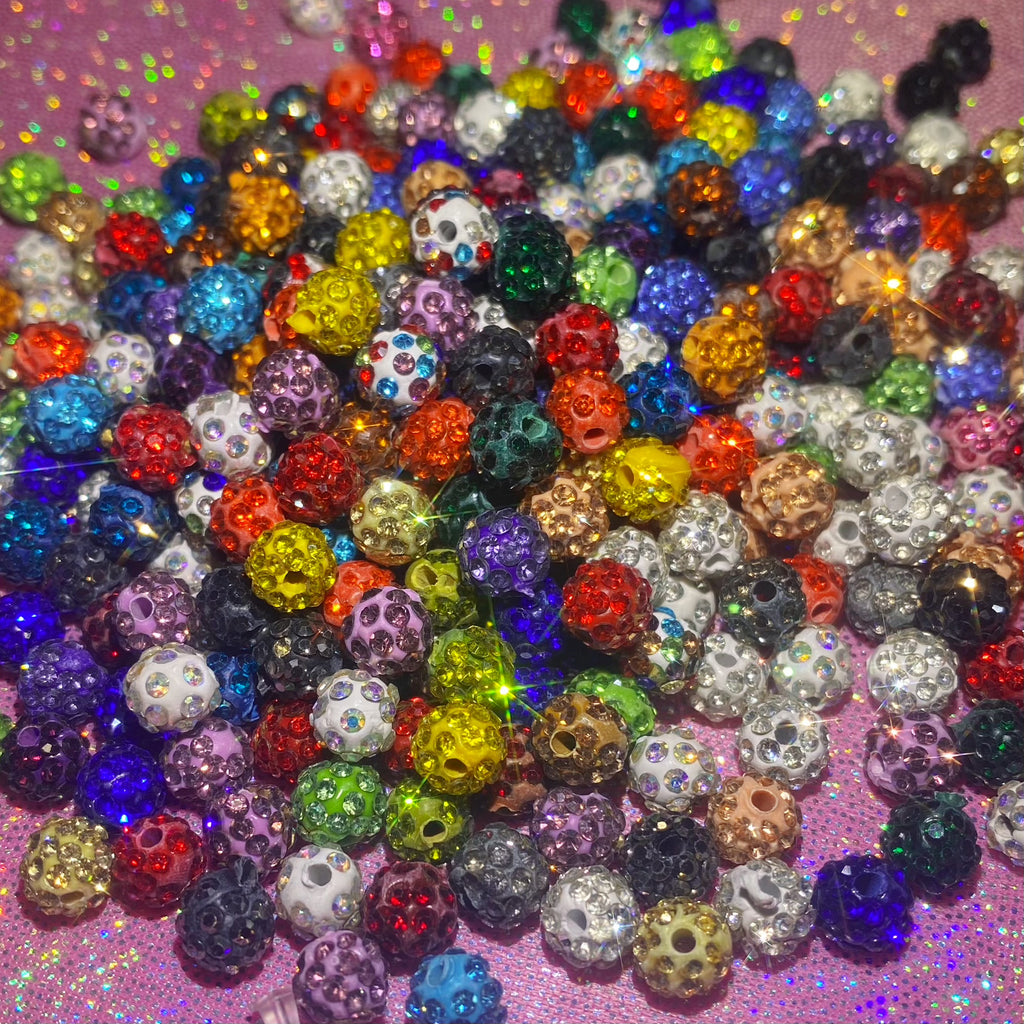 Shiny rhinestone beads
