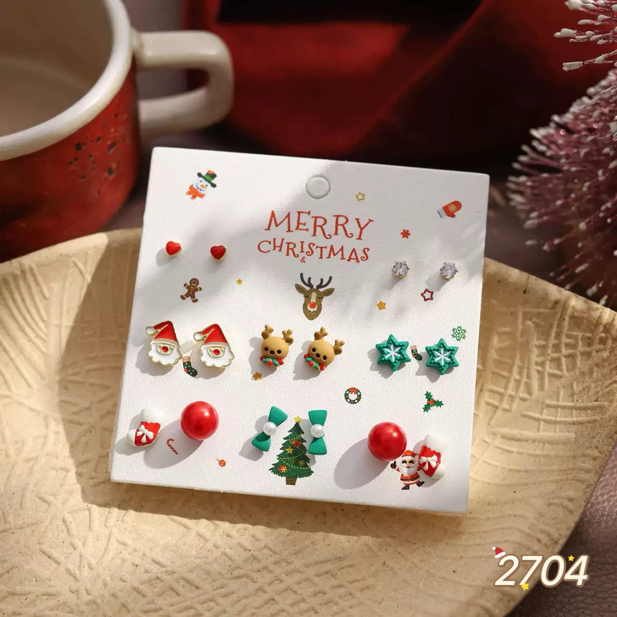 Christmas Earring Set - 8 pairs