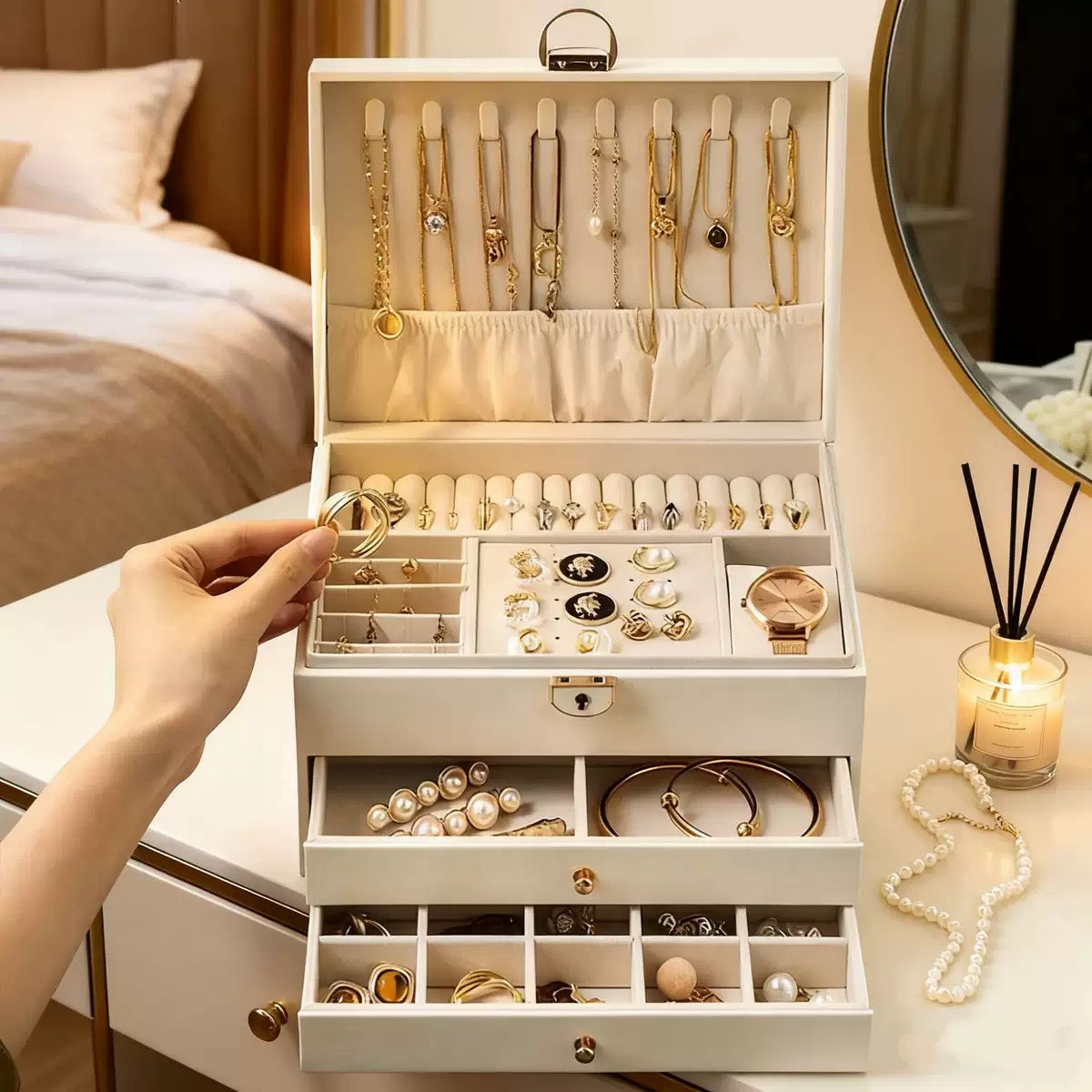 Fancy Three Layer Jewelry Box