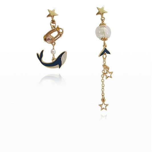 Whale and Bubbles Earrings