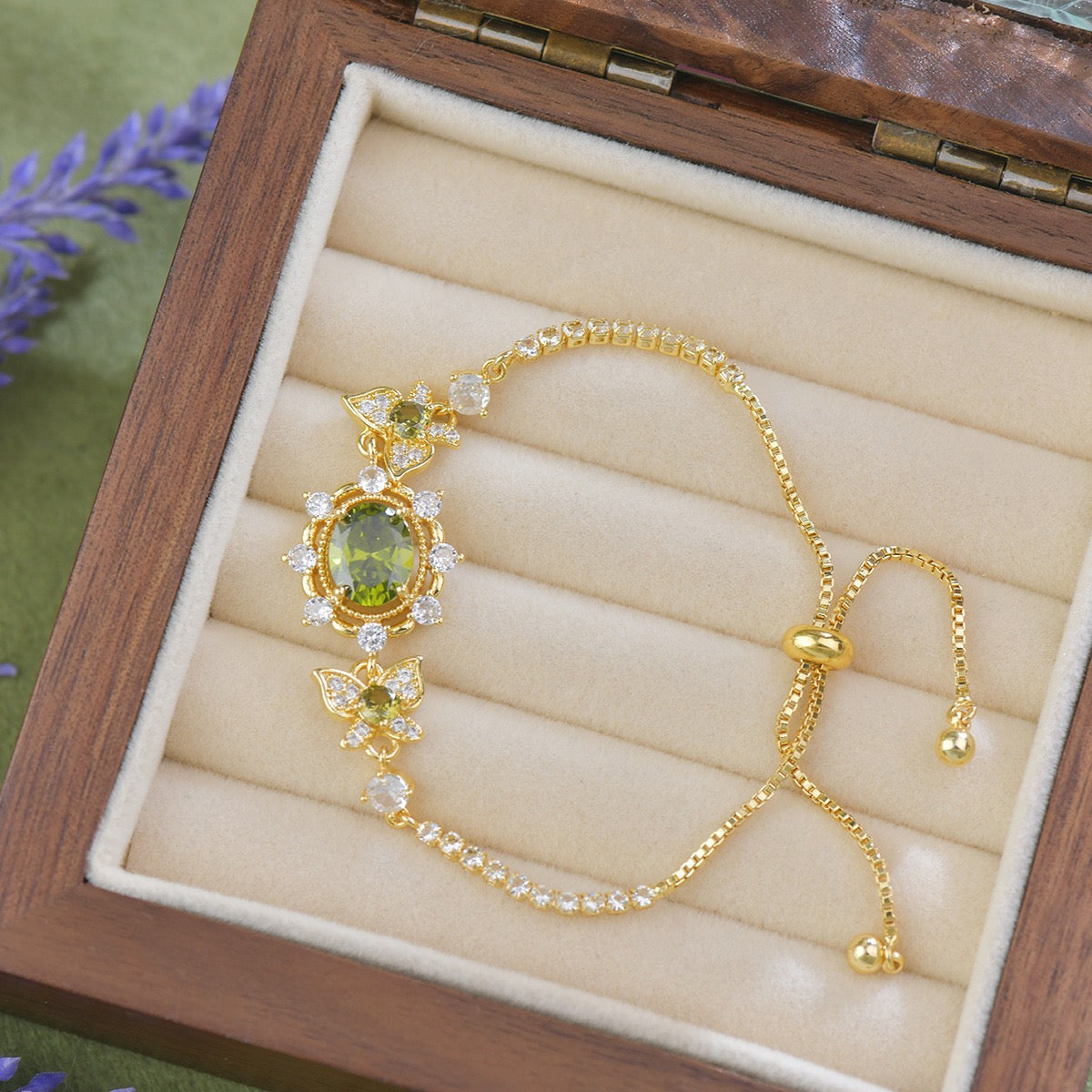 Luxe Butterfly Fresh Green Jewelry Set