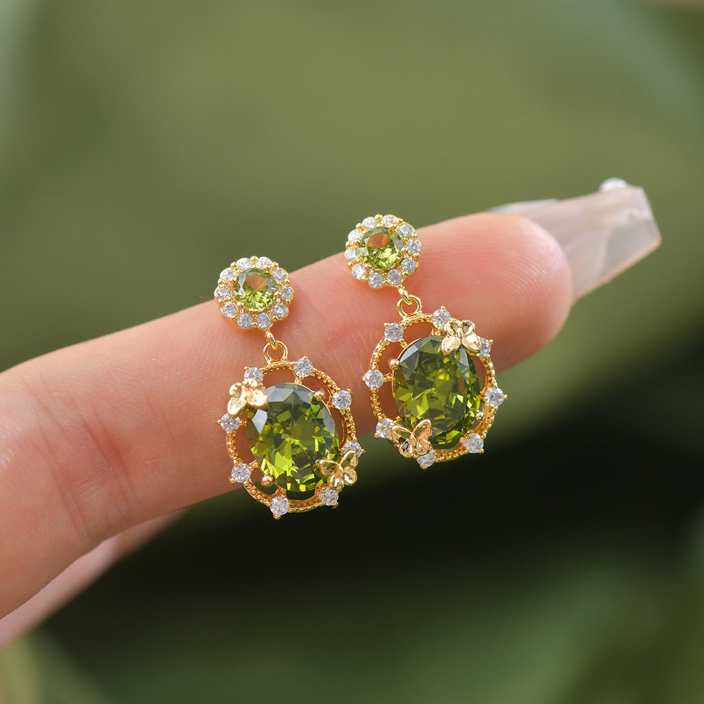 Luxe Openwork Fresh Green Jewelry Set