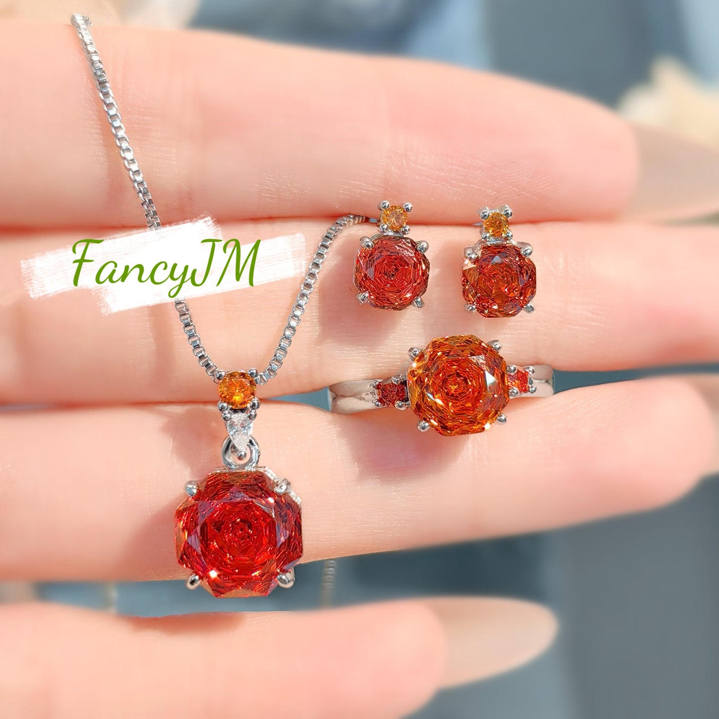 Rose Cut Luxury Jewelry Set