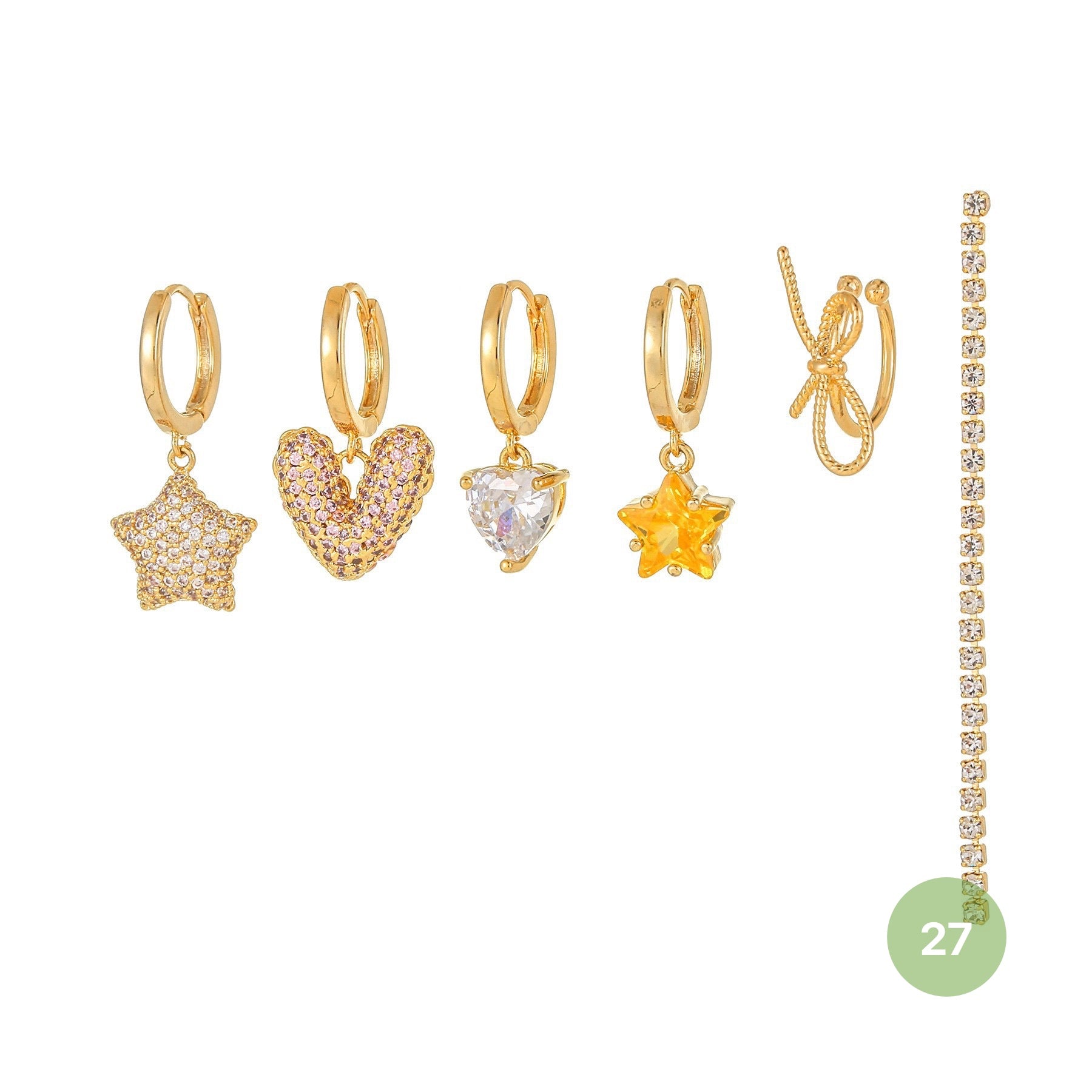 Moon and Star Hoop Earring Set