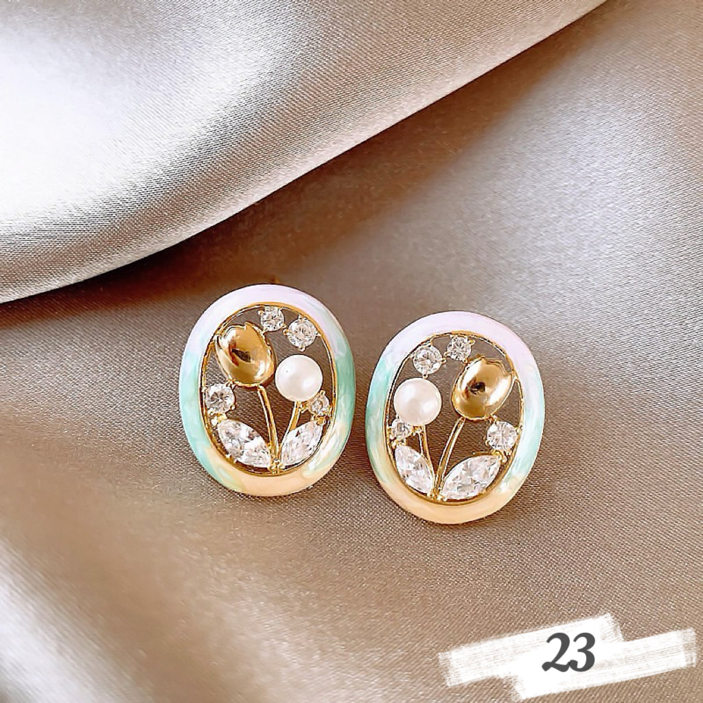 Vintage Oil Painting Style Earrings