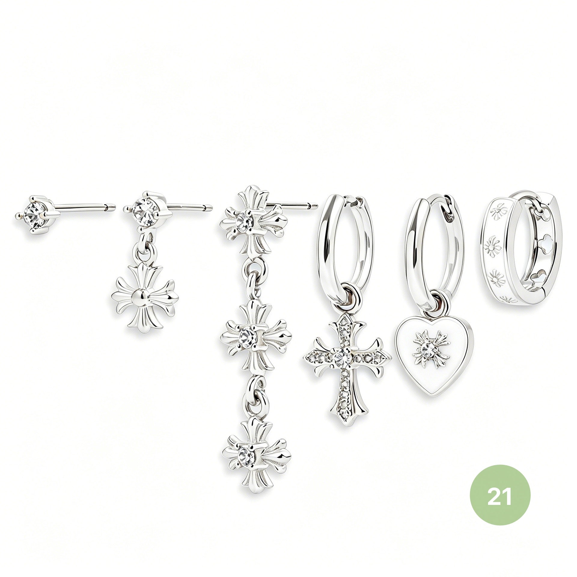 Moon and Star Hoop Earring Set