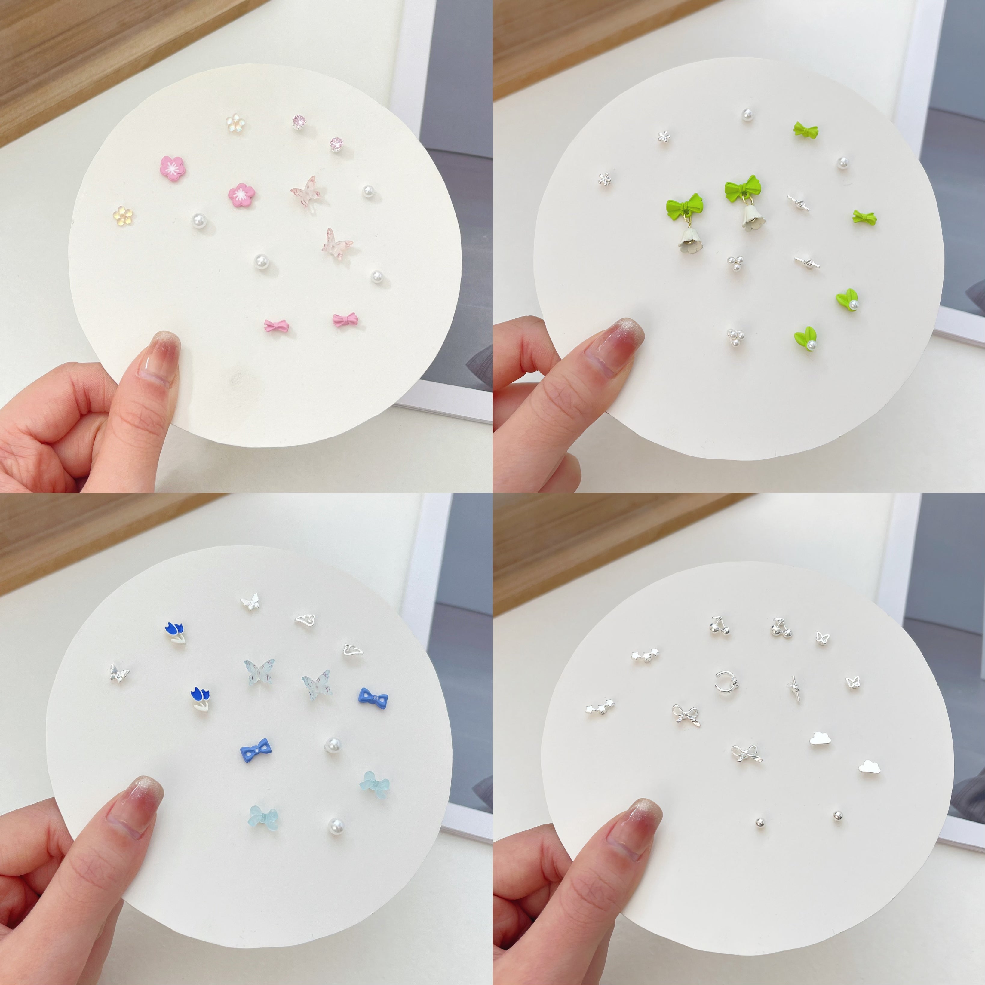 Cute Silver Earring Set
