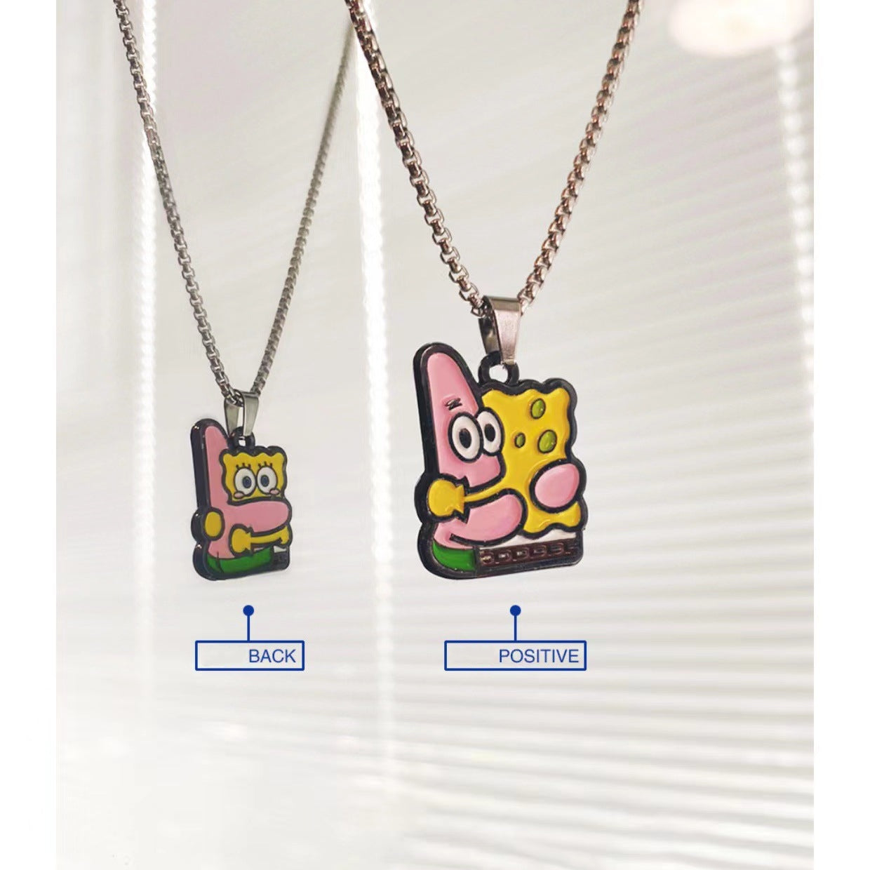 Spongeboob Double Sided Hugging Necklace&Keychain