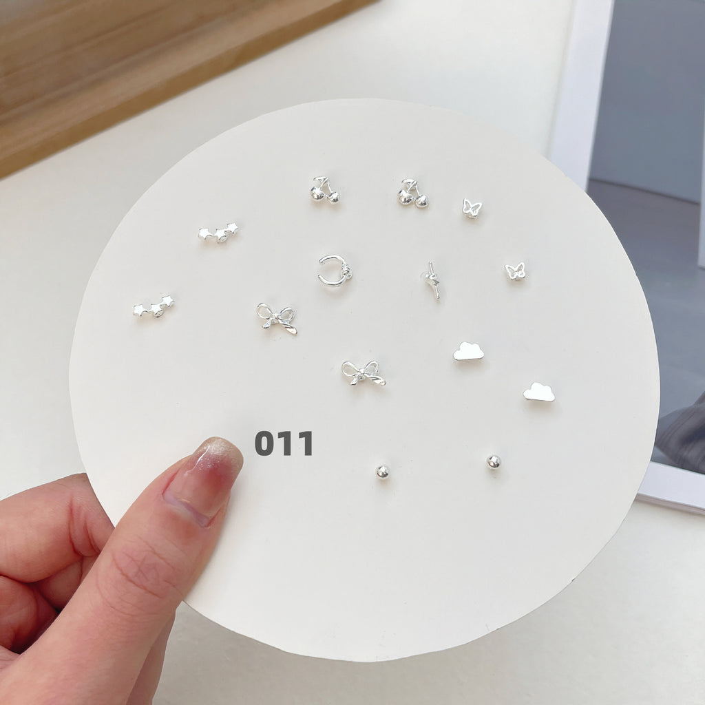 Cute Silver Earring Set