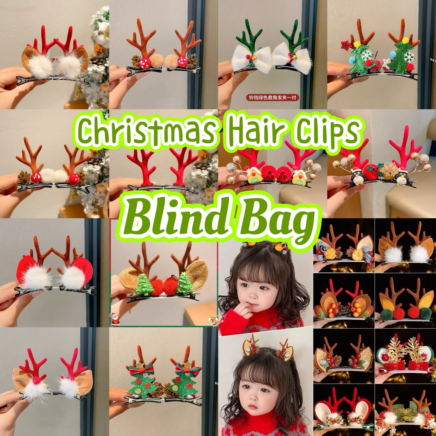 Handmade Christmas Hair Clips- Blind Bag