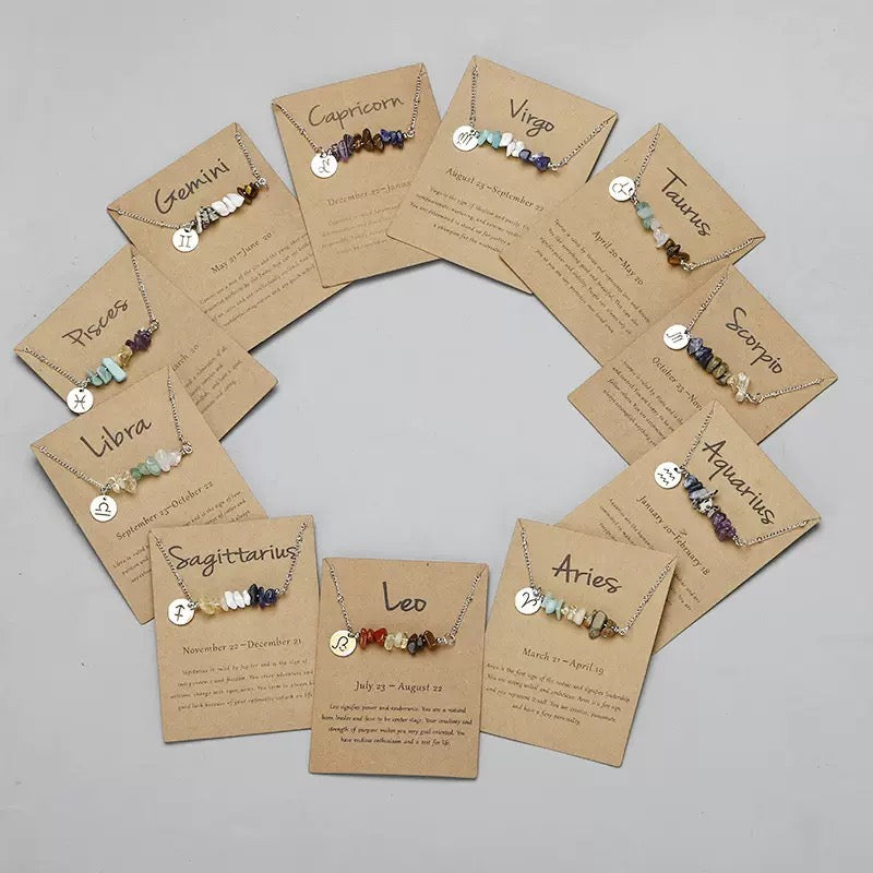 Zodiac Signs Crystal Necklace