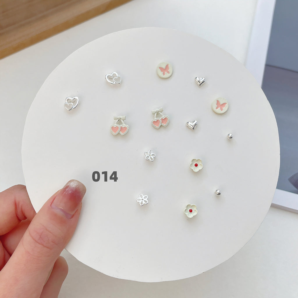 Cute Silver Earring Set
