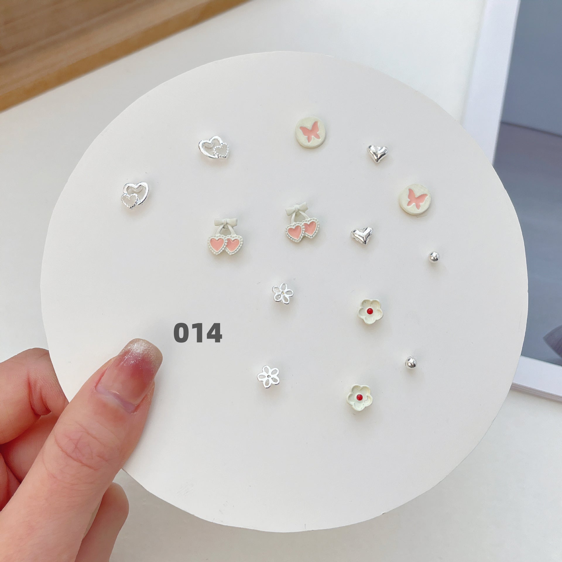 Cute Silver Earring Set