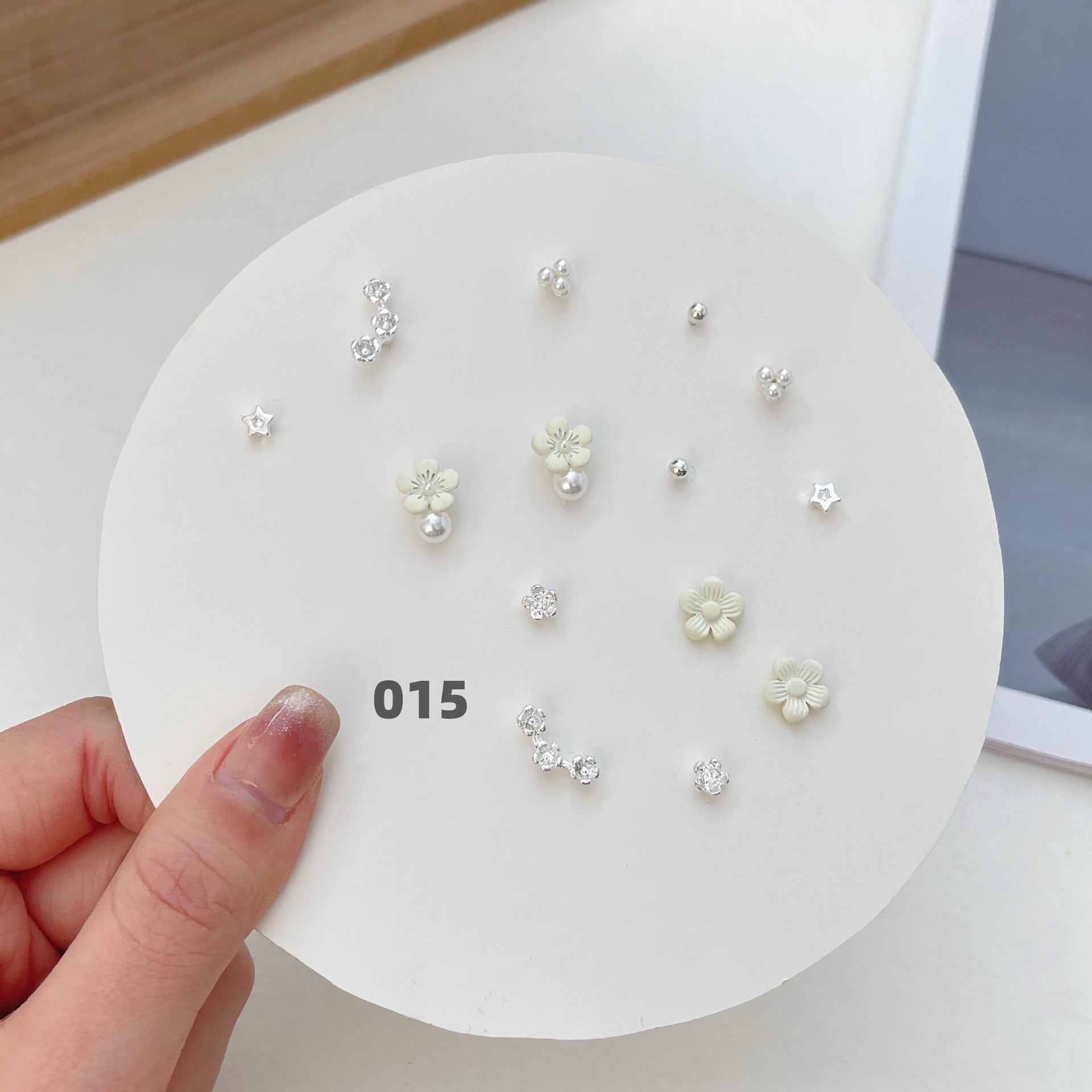 Cute Silver Earring Set