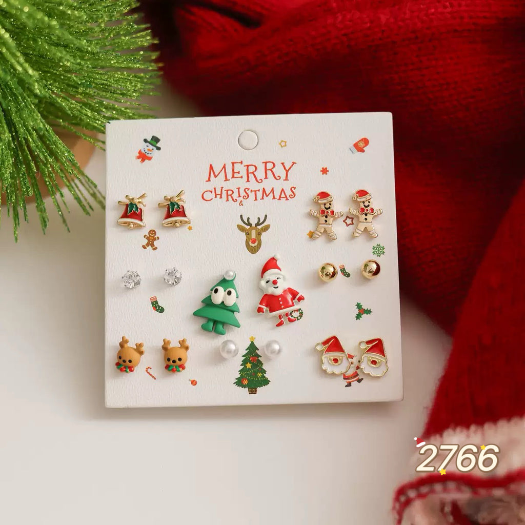 Christmas Earring Set - 8 pairs