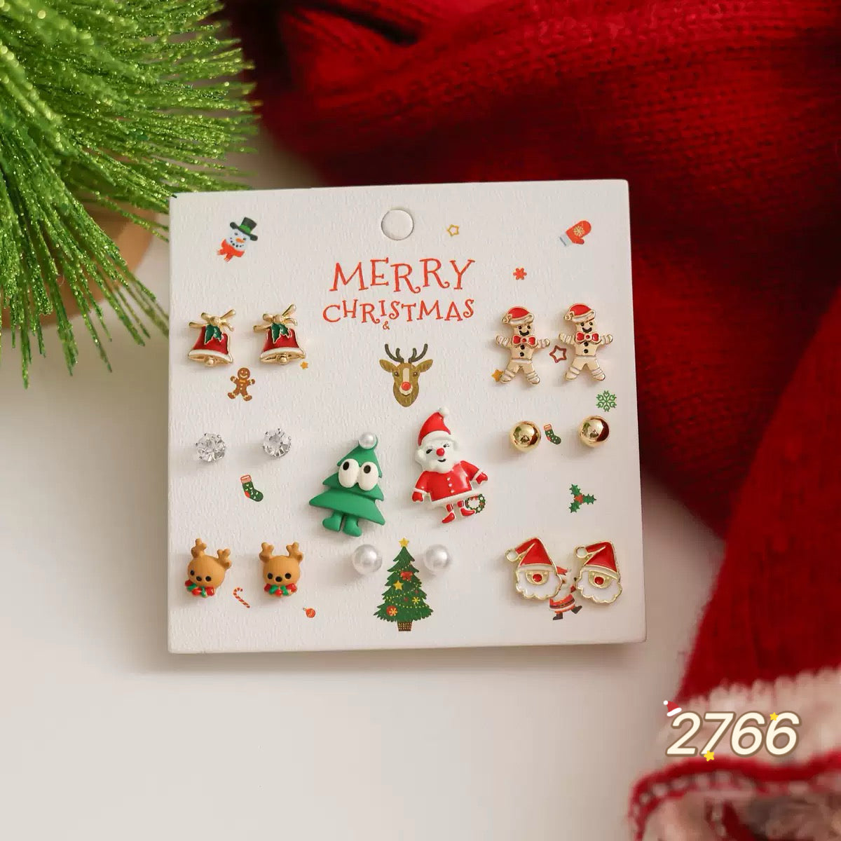 Christmas Earring Set - 8 pairs