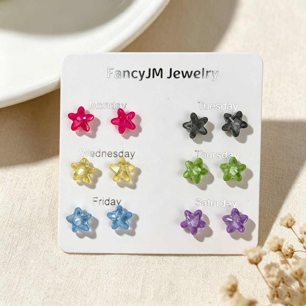 Candy Color Stud Earring Set