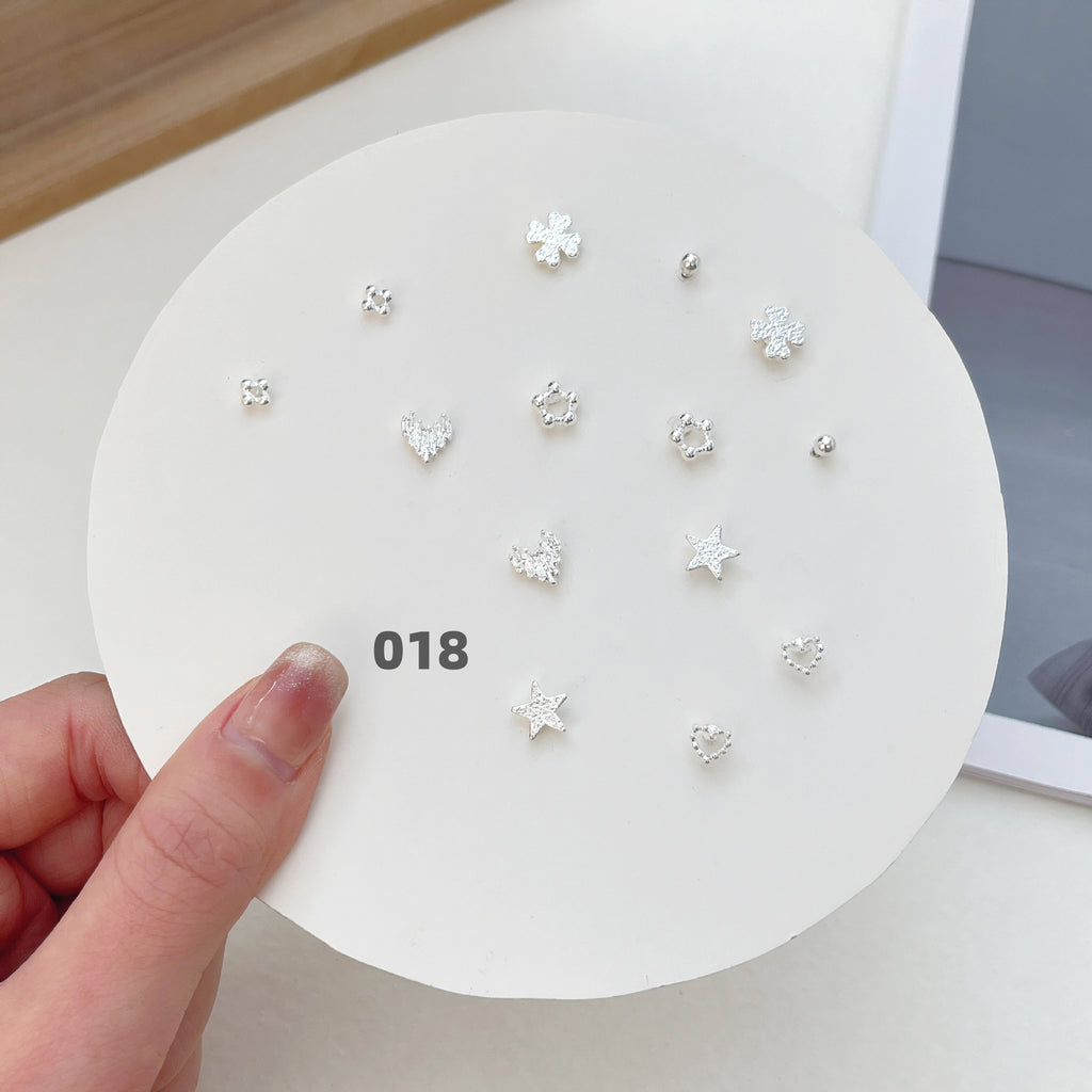 Cute Silver Earring Set