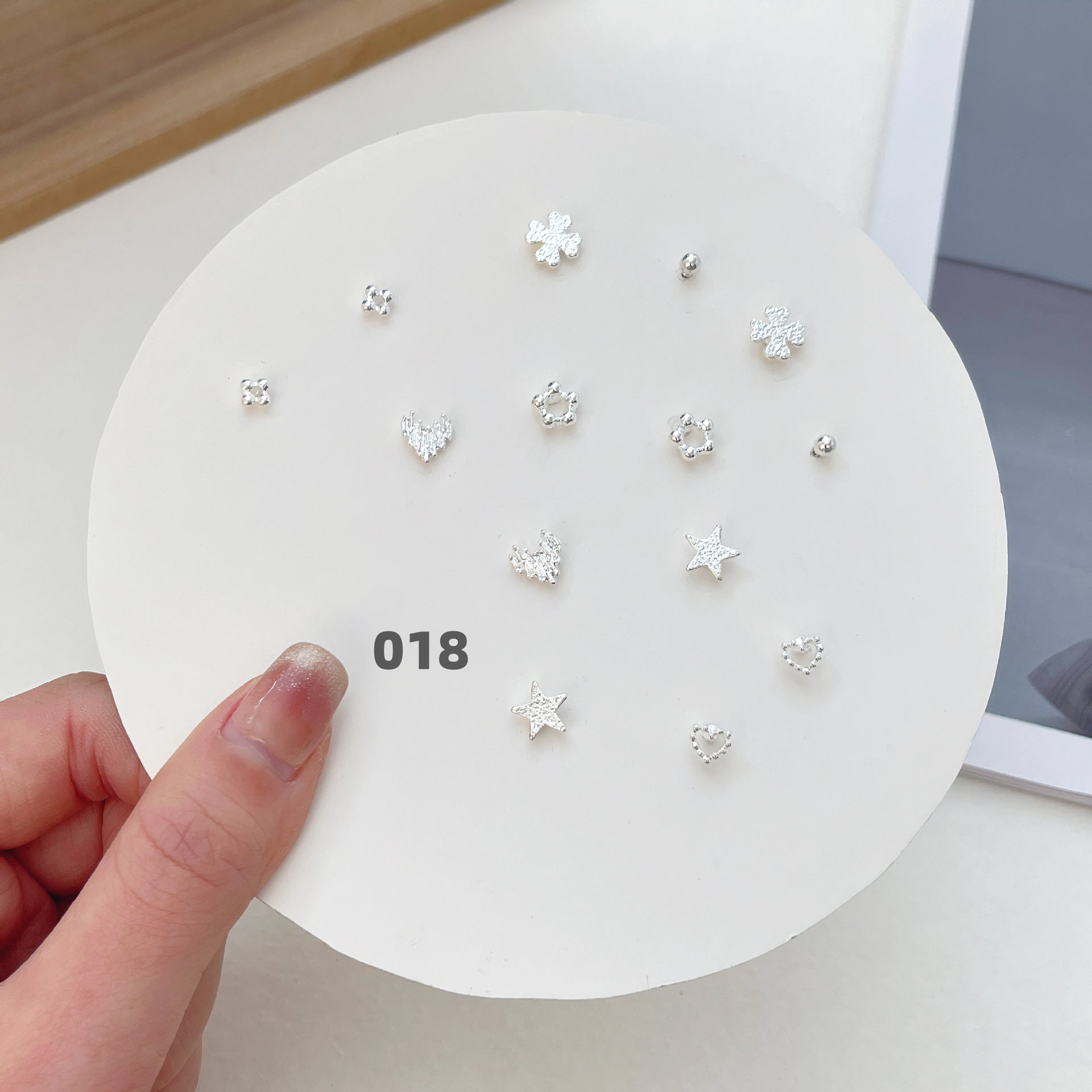 Cute Silver Earring Set