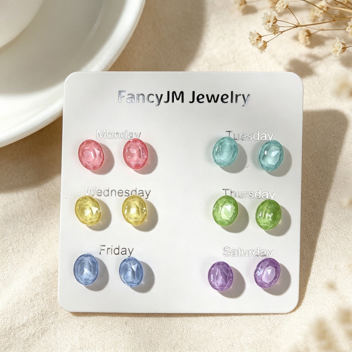 Candy Color Stud Earring Set