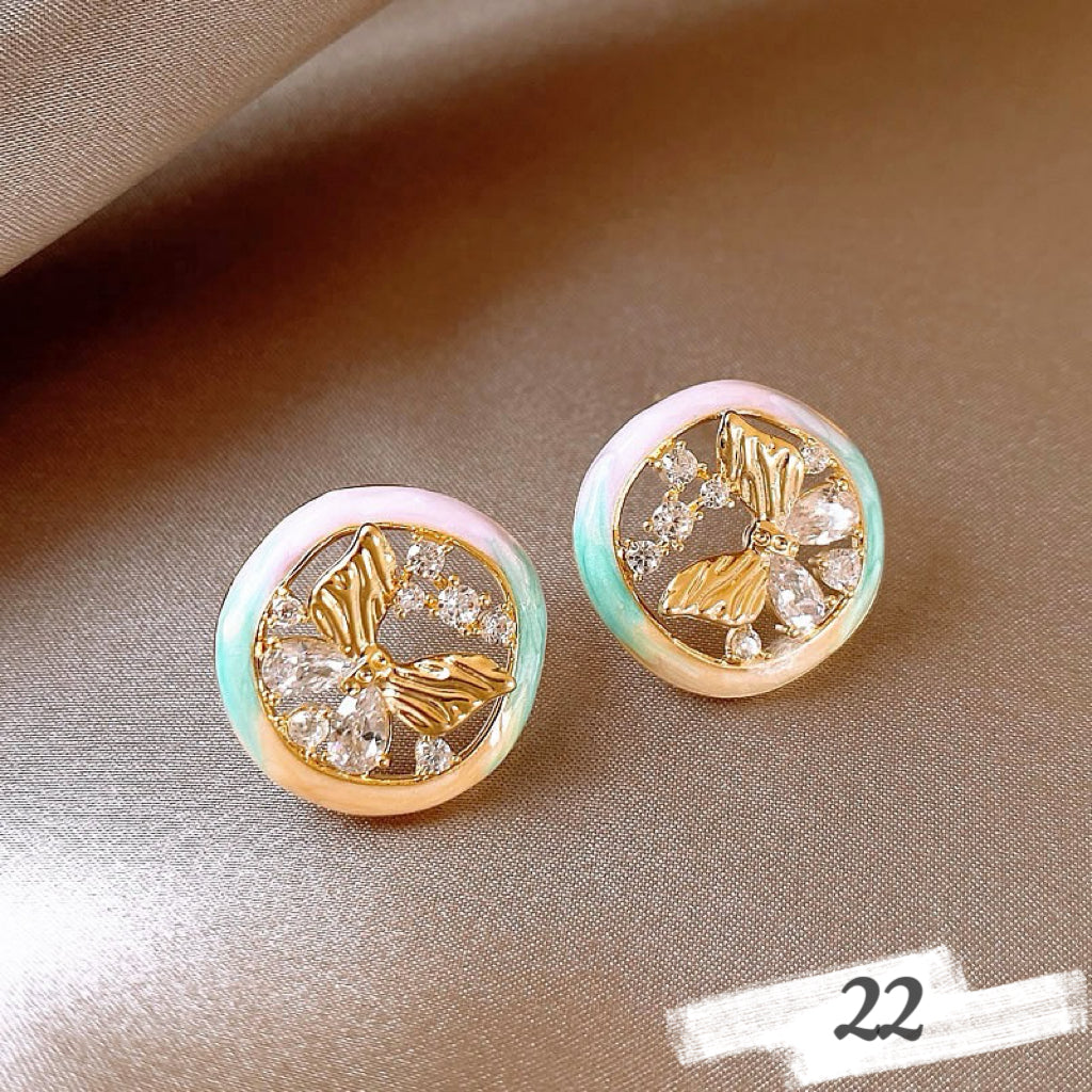 Vintage Oil Painting Style Earrings