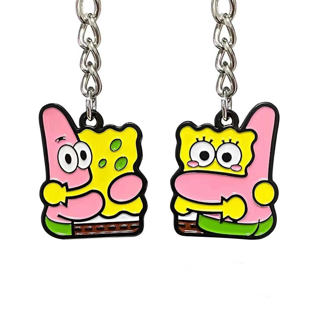 Spongeboob Double Sided Hugging Necklace&Keychain