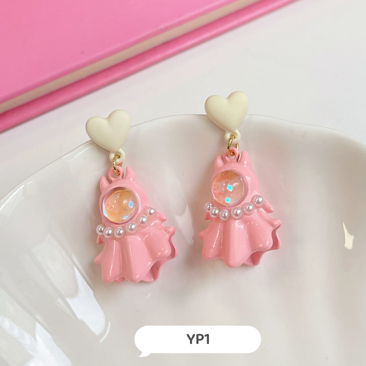 Pink Fresh Styles Flower Earrings