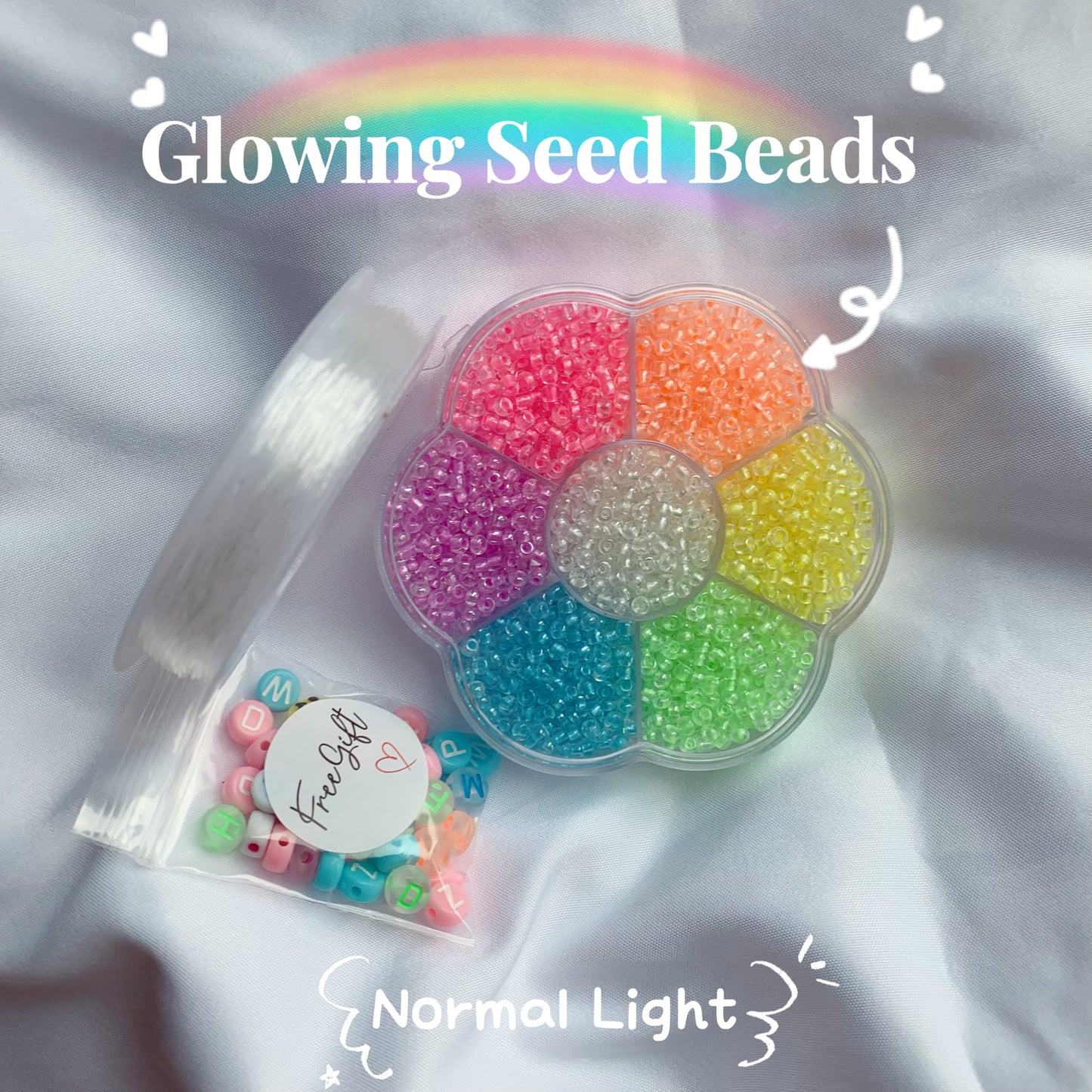 Glowing Rainbow Seed Beads