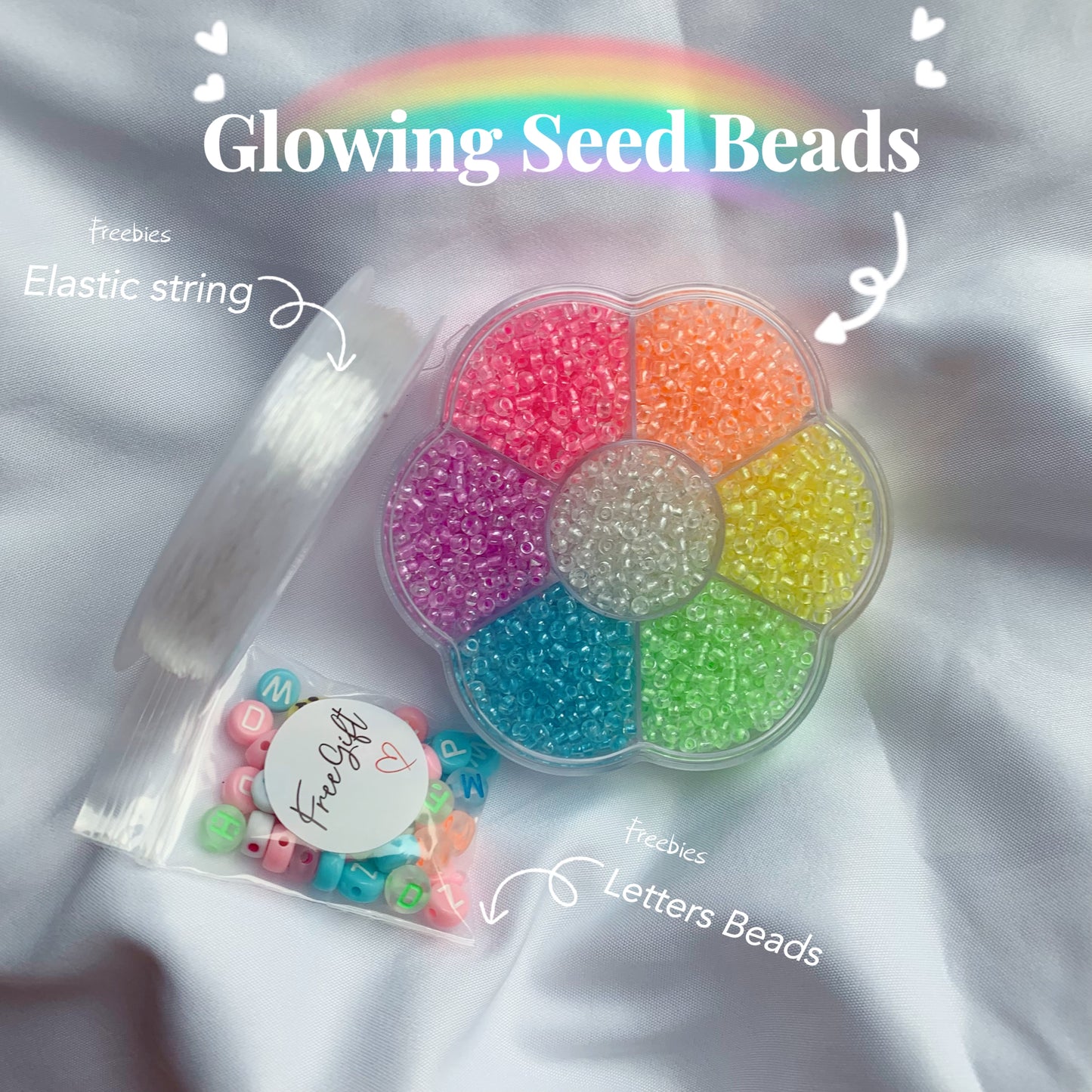 Glowing Rainbow Seed Beads