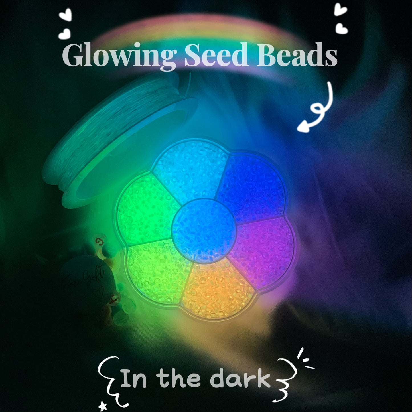 Glowing Rainbow Seed Beads