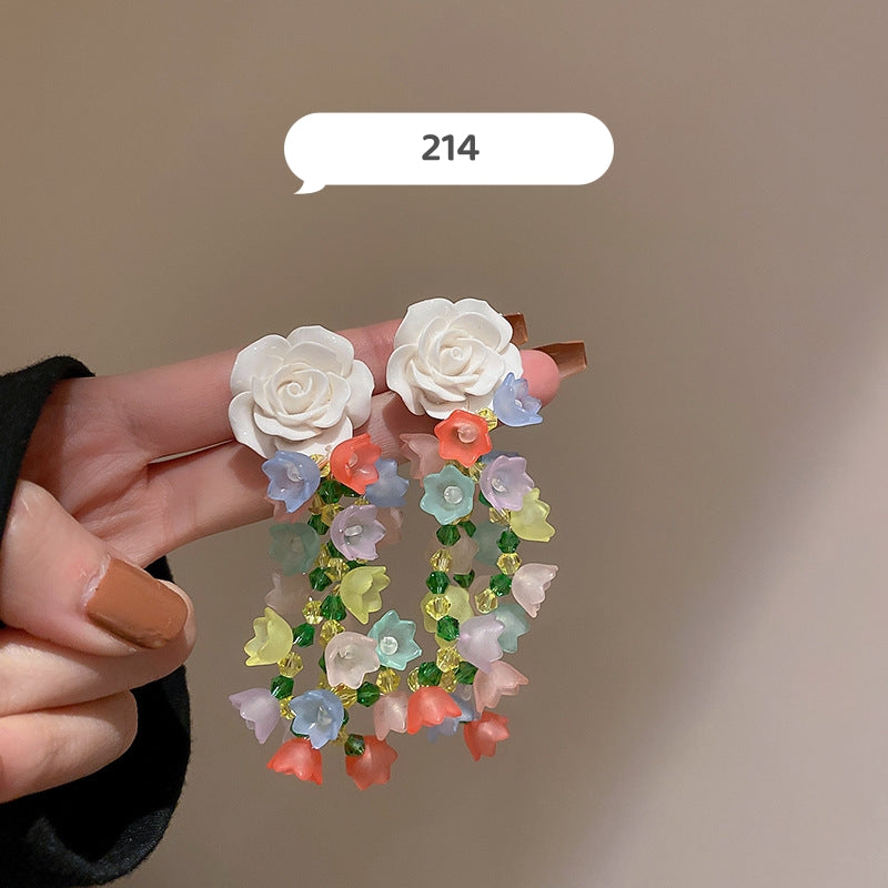 Fancy Flower Dangle Earrings