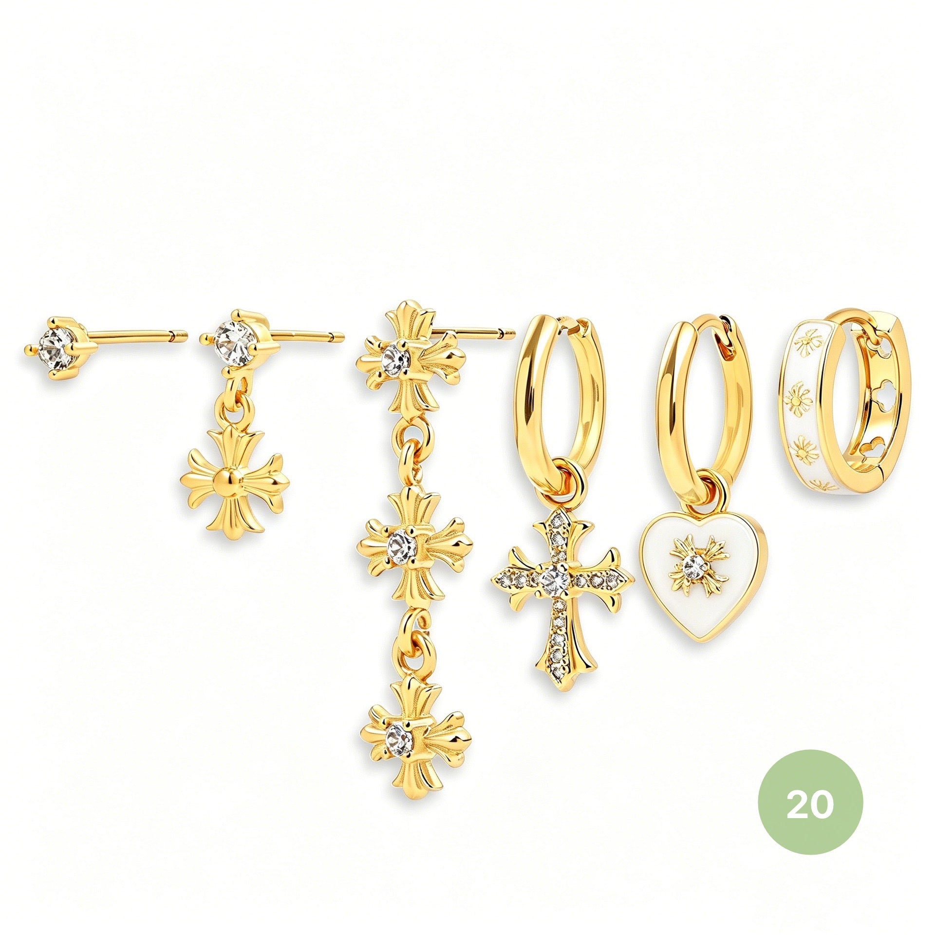 Moon and Star Hoop Earring Set