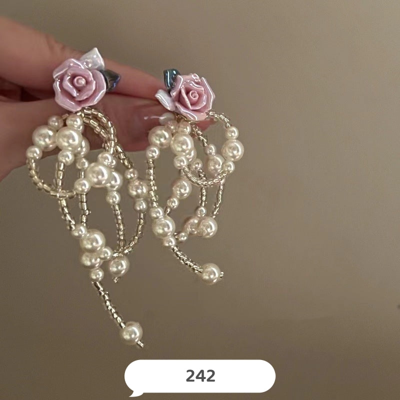 Fancy Flower Dangle Earrings