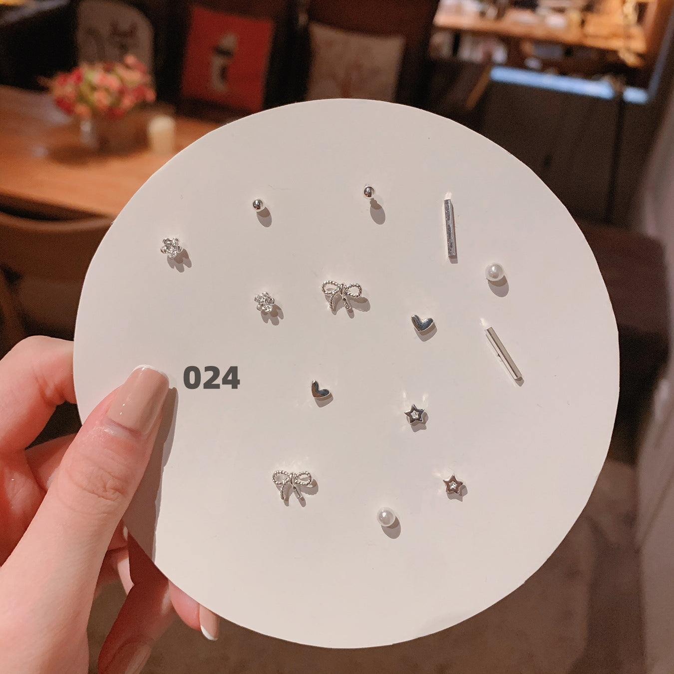 Cute Silver Earring Set