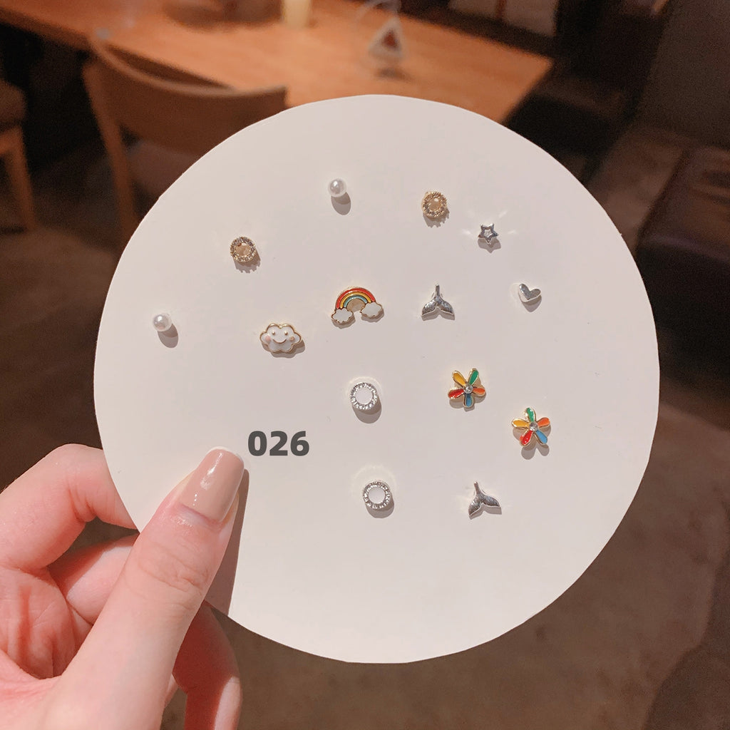 Cute Silver Earring Set