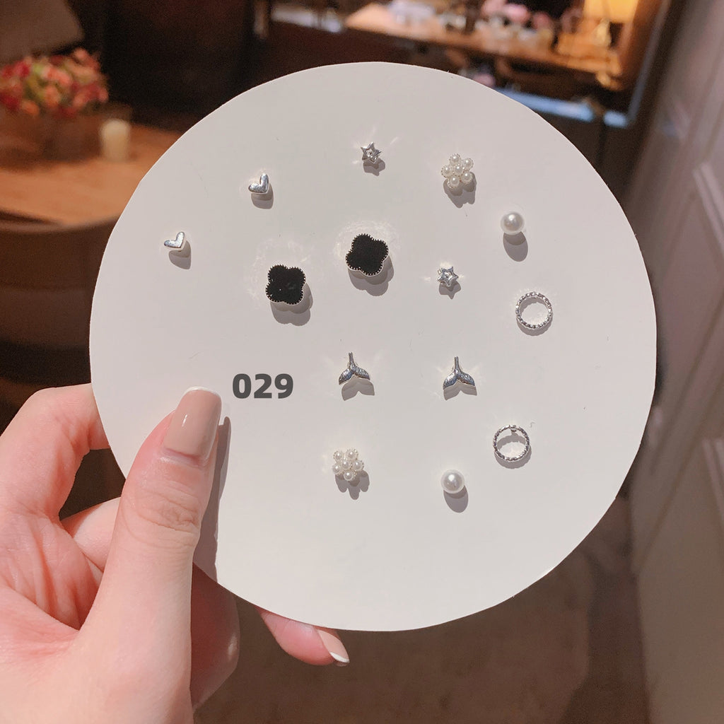 Cute Silver Earring Set