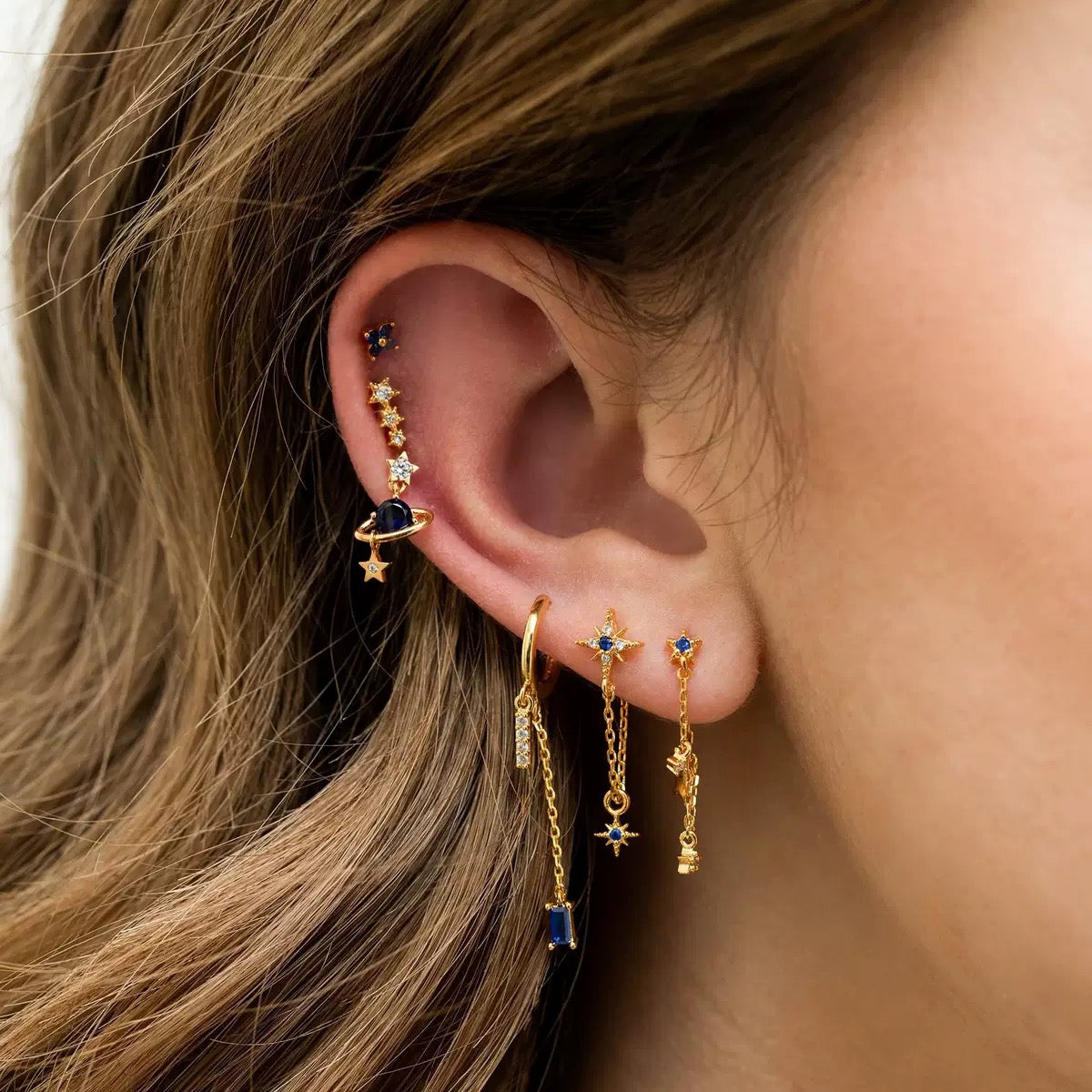 Shooting Star Hoop Earring Set