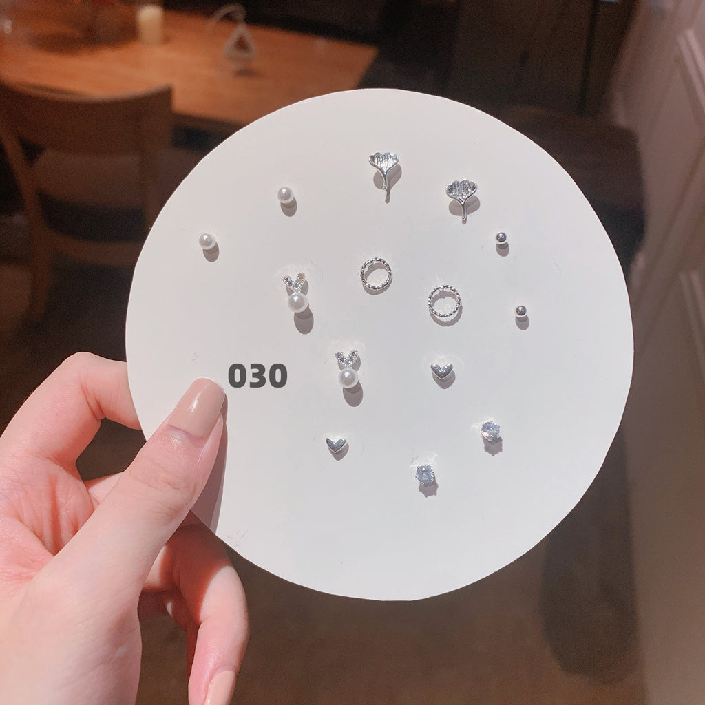 Cute Silver Earring Set